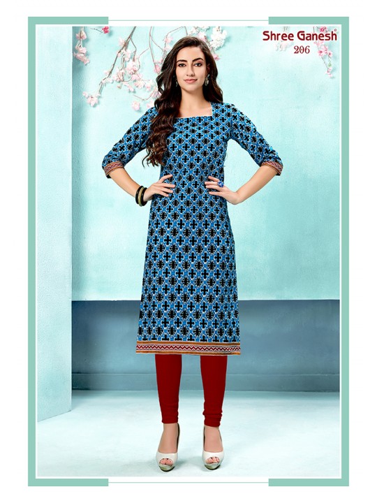 Shree Ganesh Women Cotton Stitched Kurti's